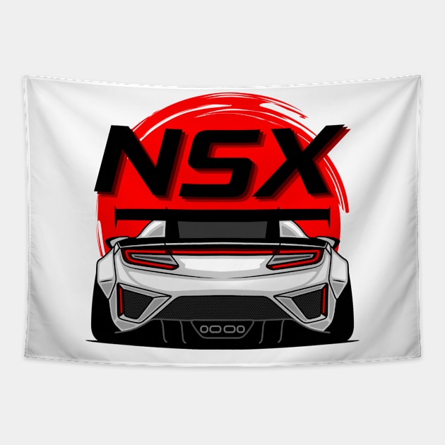 White NSX Rear JDM Tapestry by GoldenTuners