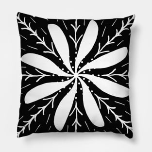 Black and White Flower Pillow