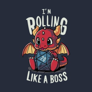 Rpg Dragon Boss - Dungeon master - Rolling D20 T-Shirt