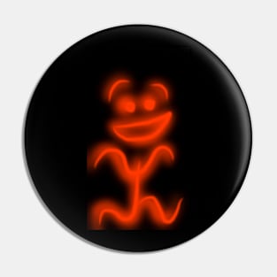 Orange neon monster Pin