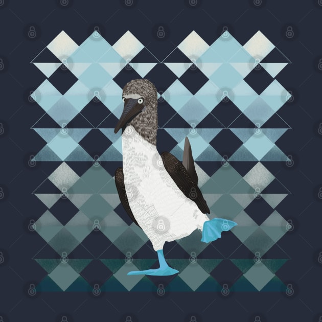 Booby Bird on Geometric Pattern by Suneldesigns