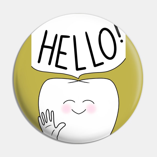 Molar saying hello! - for Dentists, Hygienists, Dental Assistants, Dental Students and anyone who loves teeth by Happimola Pin by Happimola