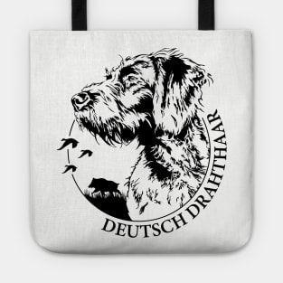 Proud Deutsch Drahthaar dog Portrait Tote