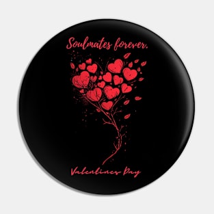 Soulmates forever. A Valentines Day Celebration Quote With Heart-Shaped Baloon Pin