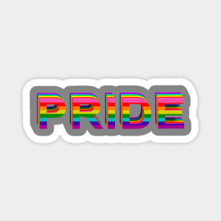 RETRO Pride word in Rainbow color flag of LGBTQ Magnet