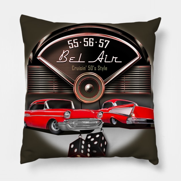 Chevy Bel Air 57 Pillow by hardtbonez