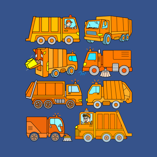 Trash Truck Design Boys Girls Men Women by samshirts