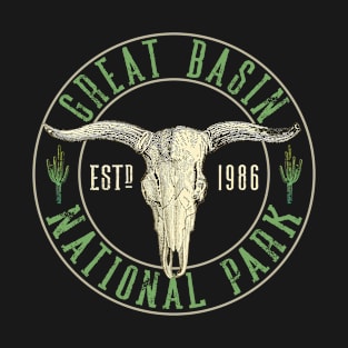 Great Basin National Park Nevada Desert Cow Skull Cactus T-Shirt