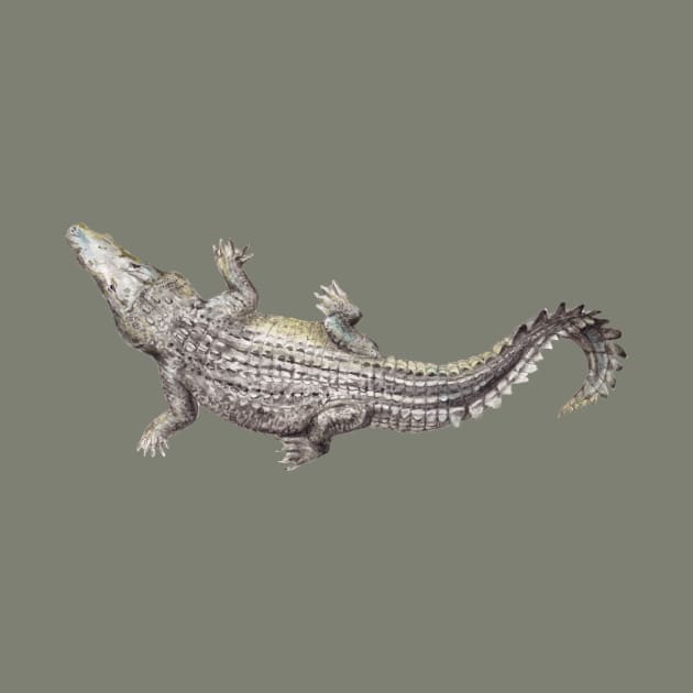 Watercolor Crocodile by wanderinglaur