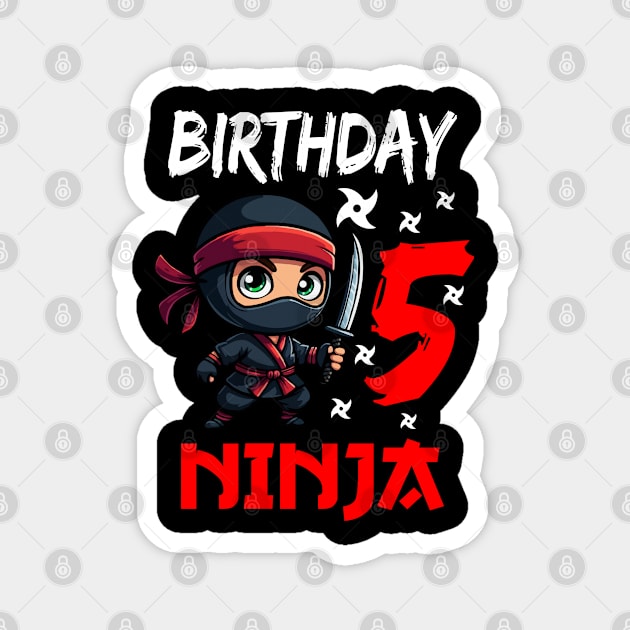 Birthday Ninja 5, Kids 5th Birthday Magnet by MoDesigns22 