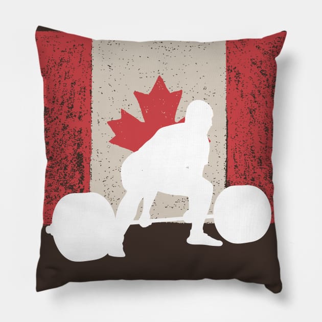 Canadian Flag Deadlift - Powerlifting Pillow by High Altitude