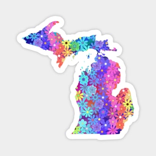 Michigan Rainbow Flowers | Pride | Cherie's Art(c)2021 Magnet