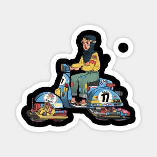 FUTURISTIC SCOOTER GIRL Magnet