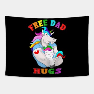 Free Dad Hugs LGBT Gay Pride Tapestry