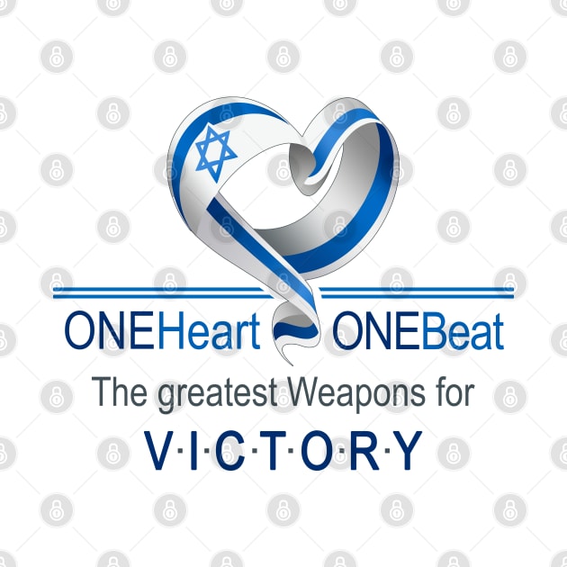 One Heart One Beat - Shirts in solidarity with Israel by Fashioned by You, Created by Me A.zed