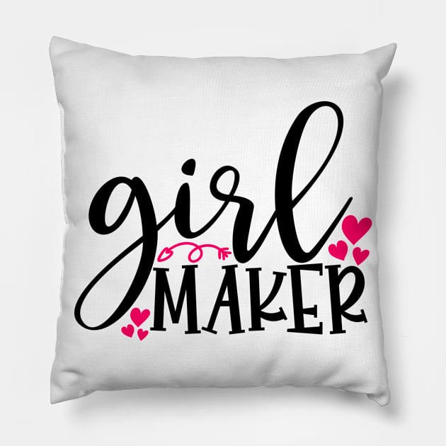 Girl maker Pillow by Coral Graphics