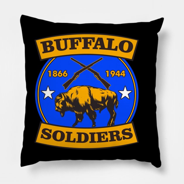 BUFFALO SOLDIERS REGIMENT LOGO Pillow by theanomalius_merch