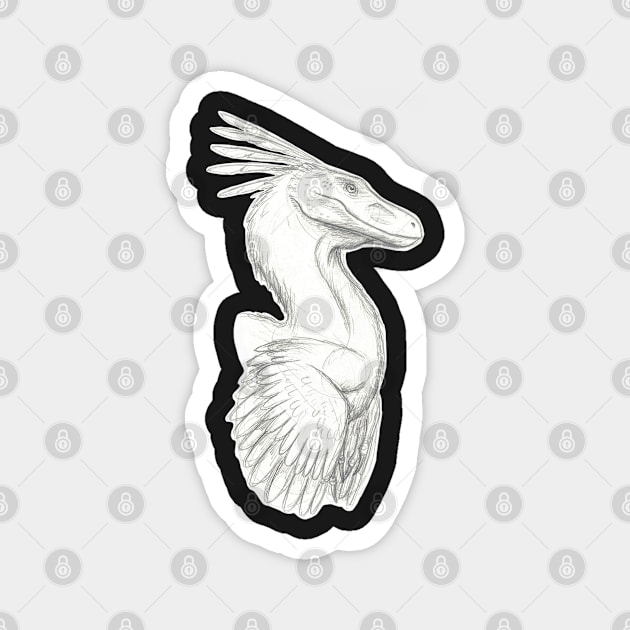 Utahraptor sketch Magnet by WorksofGrace