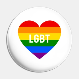 LGBT rainbow heart Pin