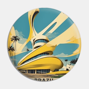 Museu Oscar Niemeyer Curitiba Brazil Vintage Tourism Travel Poster Pin