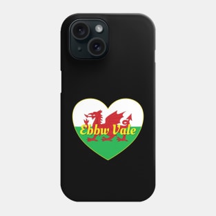 Ebbw Vale Wales UK Wales Flag Heart Phone Case