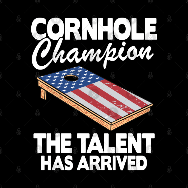 Cornhole Champion American Flag Board Funny Cornhole by Kuehni