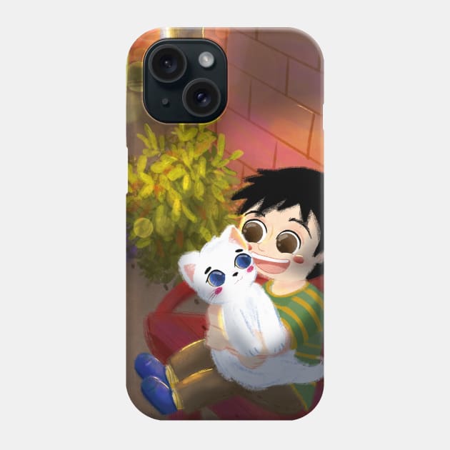 Koko and the white cat by xoalsohanifa Phone Case by xoalsohanifa