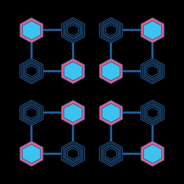 Geometric network of hexagons by ColorDelirium