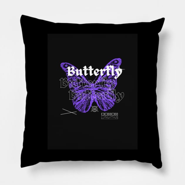 Butterfly Pillow by Funny teess