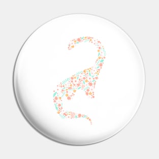 Florals Brontosaurus in Jade Pin