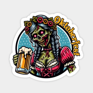 Oktoberfest Zombie Barmaid Magnet