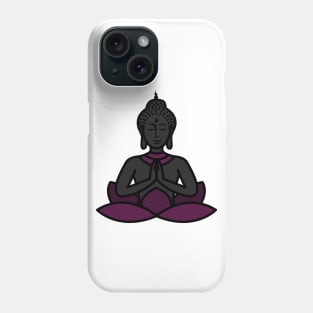 Meditating Buddha, Geometric Mandala Inspired, Motivational Inspiration Purple Phone Case