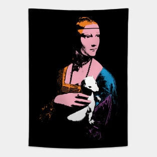 Pop Art Prowess: The Lady with the Ermine Minimized Vintage Comic Book Style Tapestry