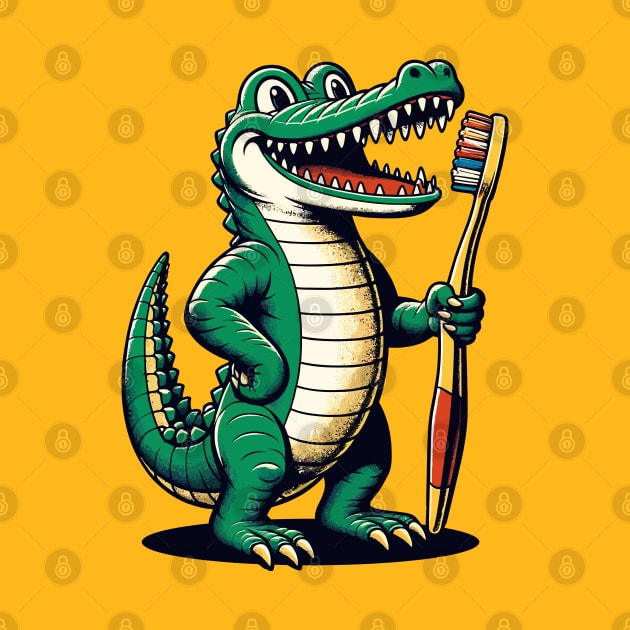 Aligator with toothbrush by Art_Boys