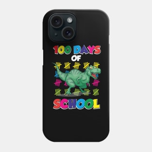 100 days of school T-Rex dinosaur Phone Case