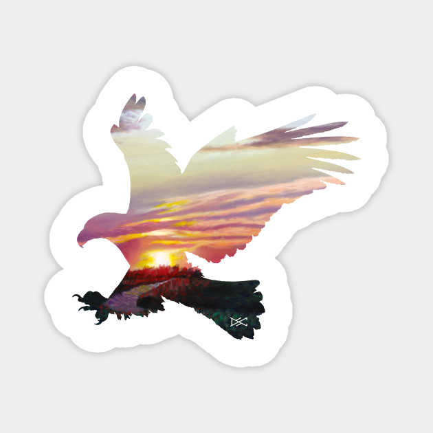 Eagle Sunrise River Silhouette Eagle Magnet Teepublic Au