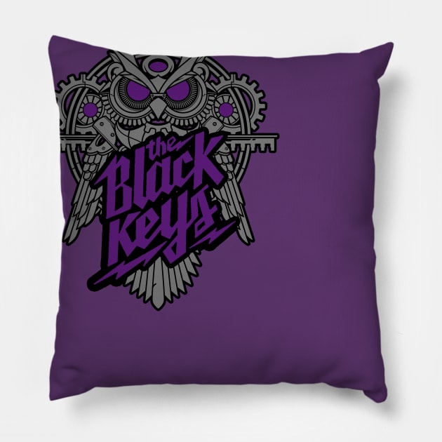 The Black Keys Funky Owl (Purple Accents) Pillow by Recondo76