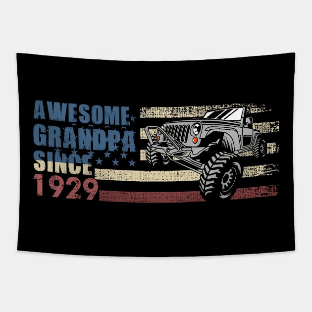 Vintage Mom 1929 Jeep Lover Gift For Mothers Day Tapestry by binhminh27