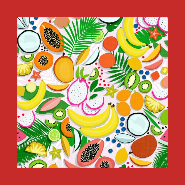 Fresh Fruits and Palms / Colorful Foods and Leaves by matise