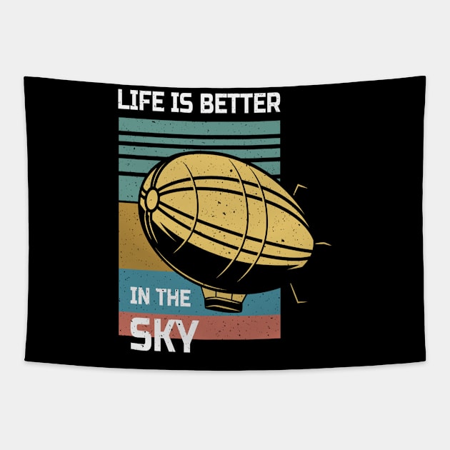 Life Is Better in The Sky Zeppelin Tapestry by MooonTees