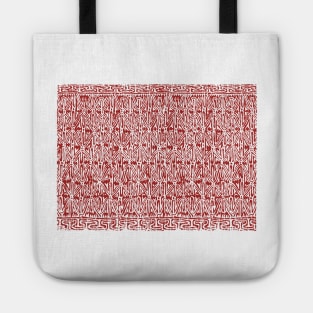 Red Aboriginal Papua New Guinea Native Tribal Spear Pattern on orange default background Tote