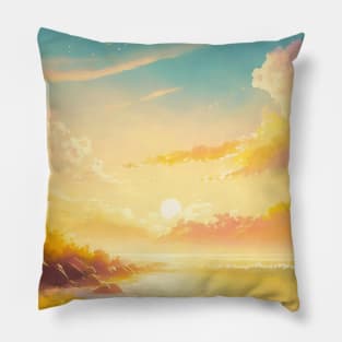 seaside pastel Pillow