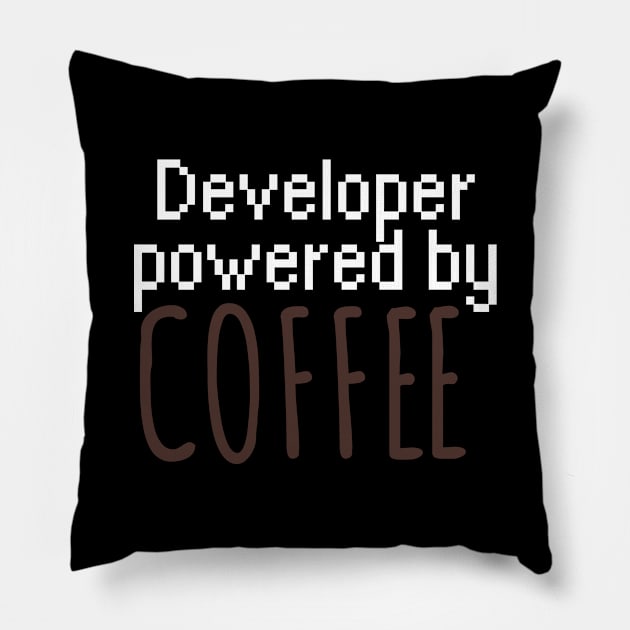 Developer powered by coffee Pillow by maxcode