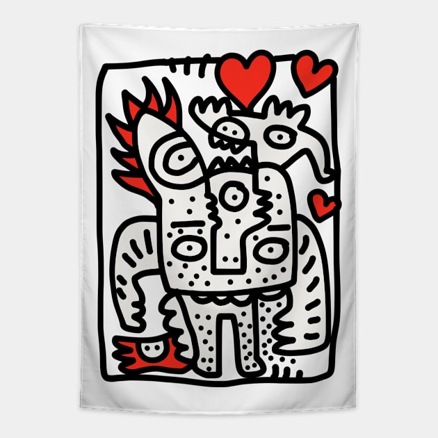 Spread Love Graffiti Art Tapestry by signorino