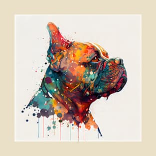 colorful illustrated bulldogs head T-Shirt