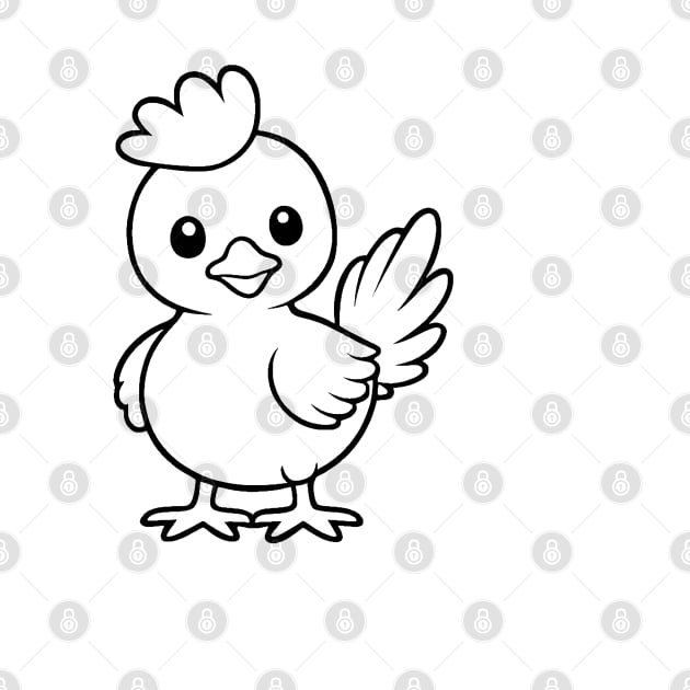 Cute Baby Chicken Animal Outline by Zenflow