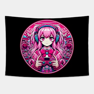 Gamer girl pink lovely Tapestry