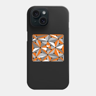 Abstract geometric pattern - orange, gray, black and white. Phone Case