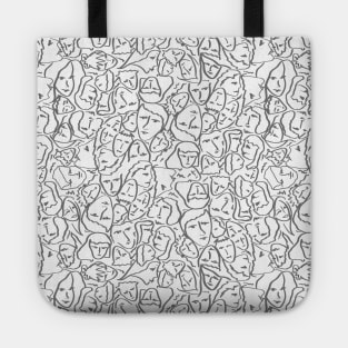 Call Me By Your Name Elios Shirt Faces in Faded Outlines on White CMBYN Tote