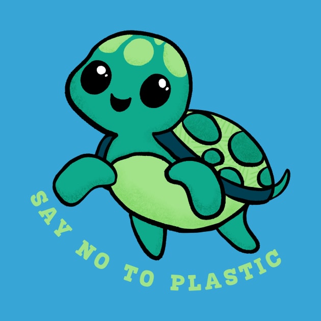 Sea Turtle Say No to Plastic by Midnight Pixels